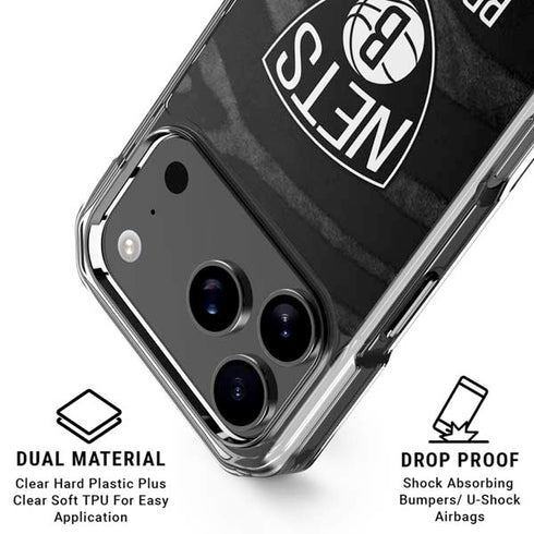 NBA Brooklyn Nets Black Animal Print iPhone 17 Pro MagSafe Case