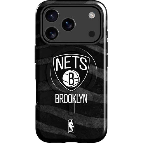 NBA Brooklyn Nets Black Animal Print iPhone 17 Pro Magsafe Impact Case