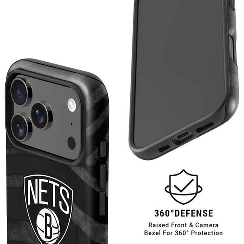 NBA Brooklyn Nets Black Animal Print iPhone 17 Pro Magsafe Impact Case