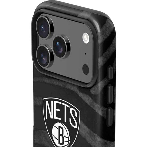 NBA Brooklyn Nets Black Animal Print iPhone 17 Pro Max Impact Case