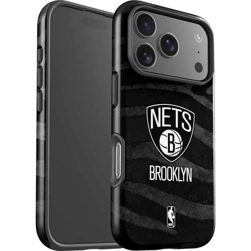 NBA Brooklyn Nets Black Animal Print iPhone 17 Pro Max Impact Case