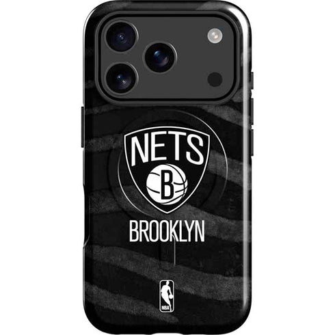 NBA Brooklyn Nets Black Animal Print iPhone 17 Pro Max Magsafe Impact Case