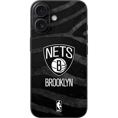 NBA Brooklyn Nets Black Animal Print iPhone 17 Skin