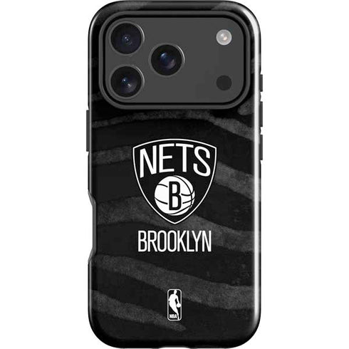 NBA Brooklyn Nets Black Animal Print iPhone 18 Pro Impact Case