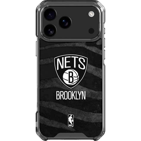 NBA Brooklyn Nets Black Animal Print iPhone 18 Pro Max Clear Case
