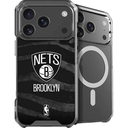 NBA Brooklyn Nets Black Animal Print iPhone 18 Pro Max MagSafe Case