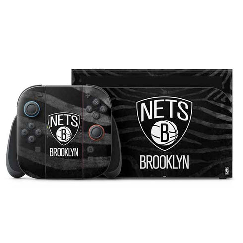 NBA Brooklyn Nets Black Animal Print Nintendo Skins