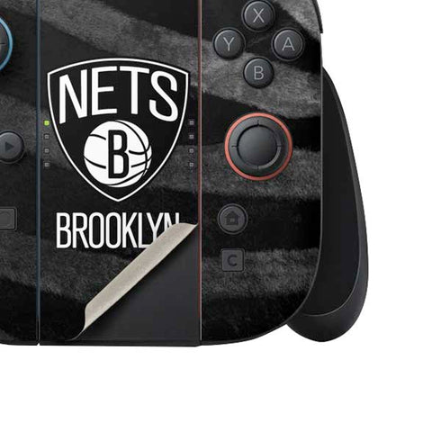 NBA Brooklyn Nets Black Animal Print Nintendo Switch 2 (2025) Joy-Con Controller Skin