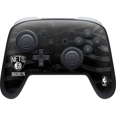 NBA Brooklyn Nets Black Animal Print Nintendo Switch 2 (2025) Pro Controller Skin