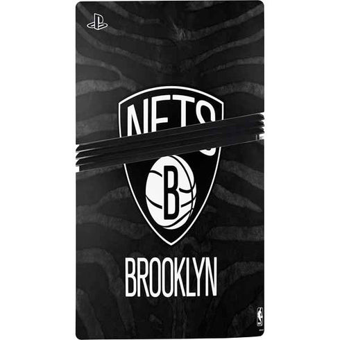 NBA Brooklyn Nets Black Animal Print PS5 Pro Bundle Skin