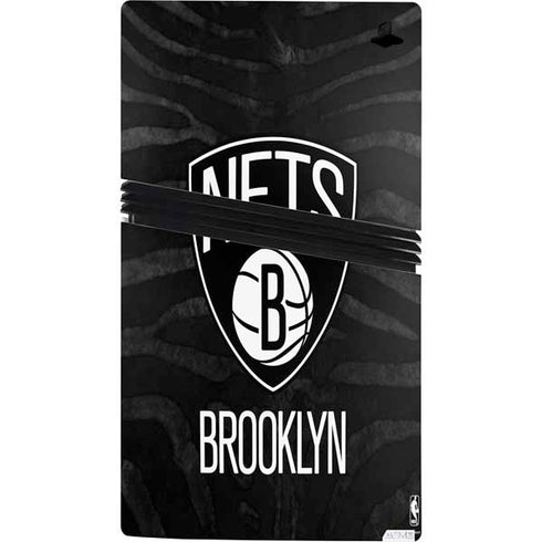 NBA Brooklyn Nets Black Animal Print PS5 Pro Console Skin