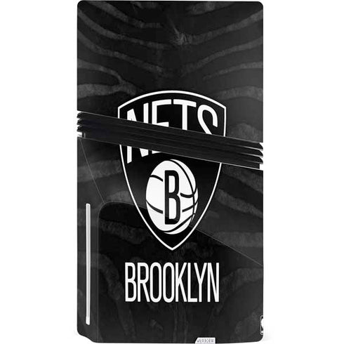 NBA Brooklyn Nets Black Animal Print PS5 Pro Disk Bundle Skin