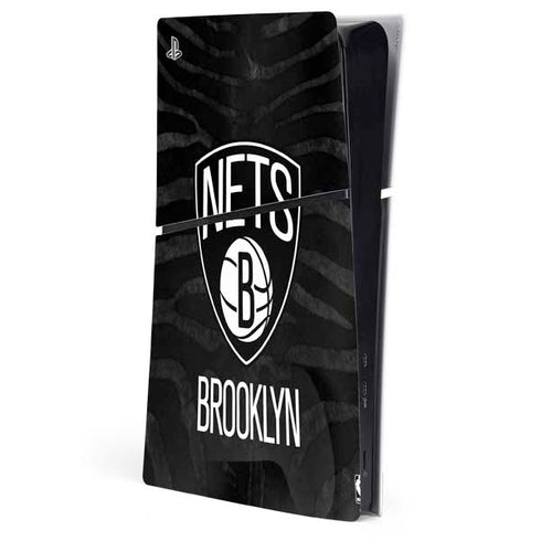 NBA Brooklyn Nets Black Animal Print PS5 Slim Digital Edition Console Skin