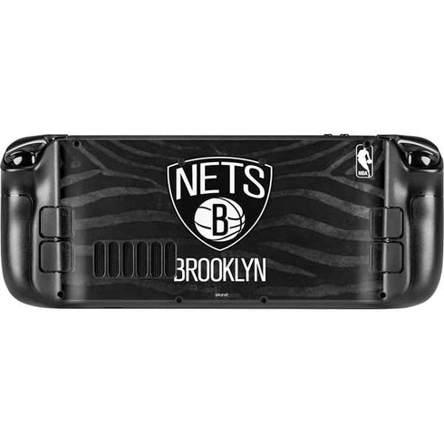 NBA Brooklyn Nets Black Animal Print Steam Deck Handheld Gaming Computer Skin