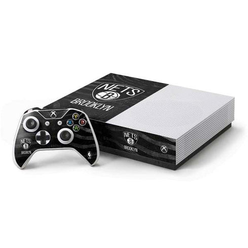 NBA Brooklyn Nets Black Animal Print Xbox One S All-Digital Edition Bundle Skin