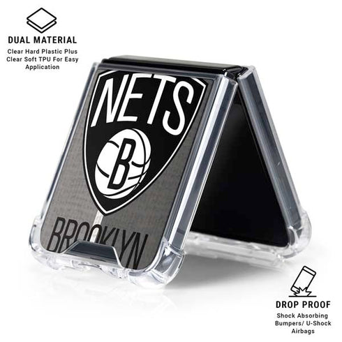 NBA Brooklyn Nets Canvas Galaxy Z Flip6 Clear Case