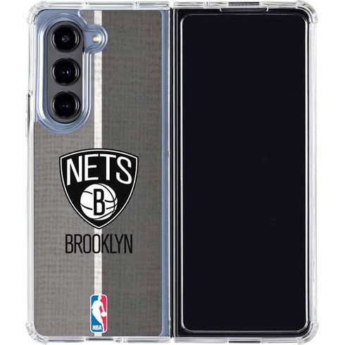 NBA Brooklyn Nets Canvas Galaxy Z Fold5 5G Clear Case