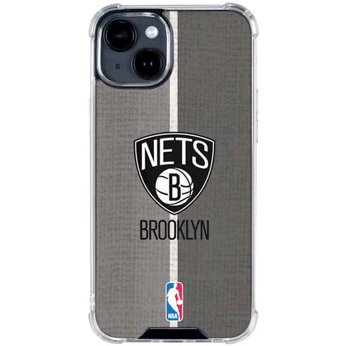 NBA Brooklyn Nets Canvas iPhone 15 Clear Case