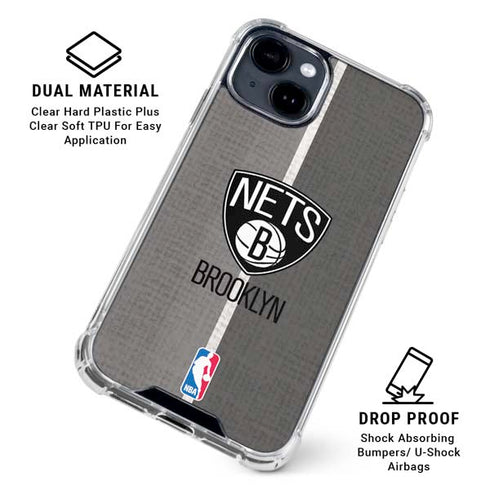 NBA Brooklyn Nets Canvas iPhone 15 Clear Case
