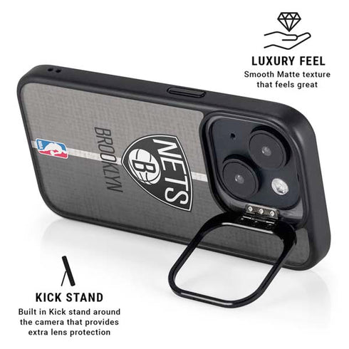 NBA Brooklyn Nets Canvas iPhone 15 Kickstand Case