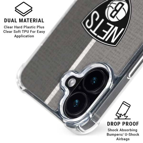 NBA Brooklyn Nets Canvas iPhone 16 Clear Case