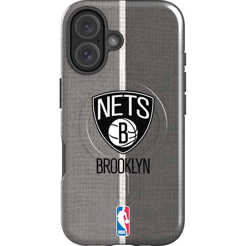 NBA Brooklyn Nets Canvas iPhone 16 Magsafe Impact Case