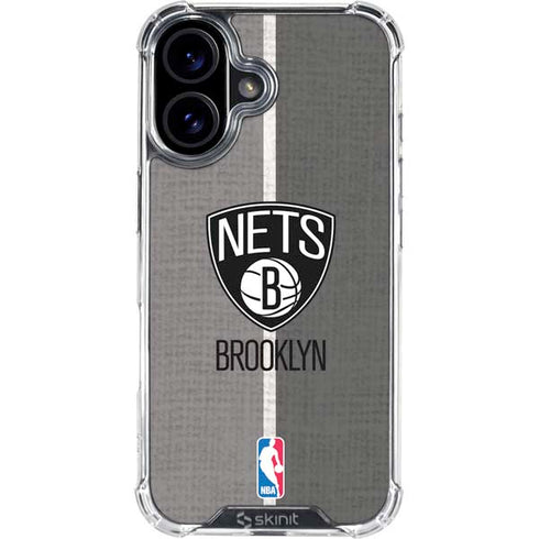 NBA Brooklyn Nets Canvas iPhone 16 Plus Clear Case