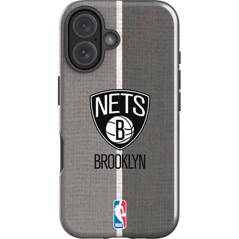 NBA Brooklyn Nets Canvas iPhone 16 Plus Impact Case