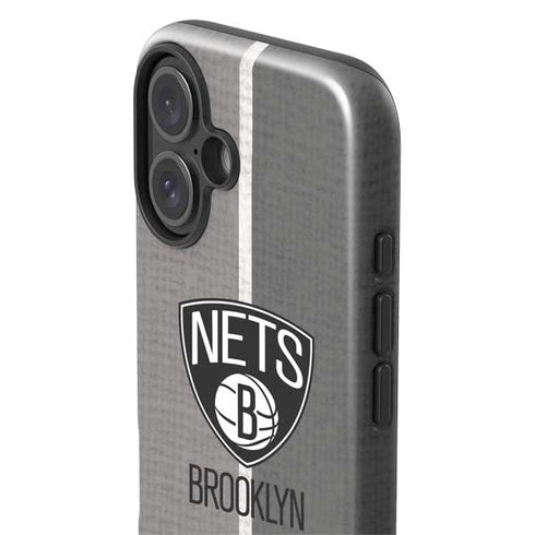 NBA Brooklyn Nets Canvas iPhone 16 Plus Impact Case