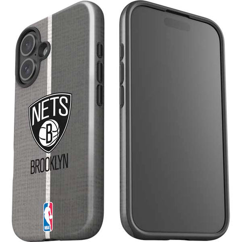 NBA Brooklyn Nets Canvas iPhone 16 Plus Impact Case