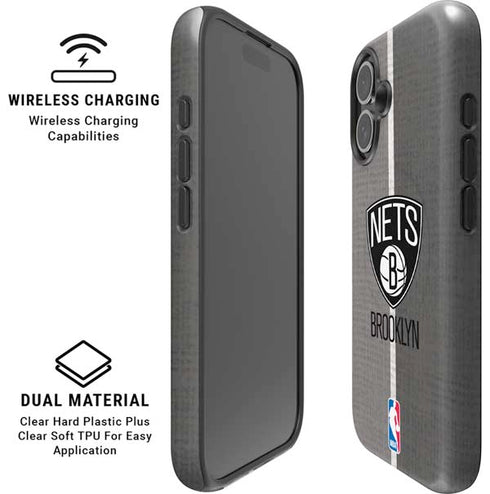 NBA Brooklyn Nets Canvas iPhone 16 Plus Magsafe Impact Case