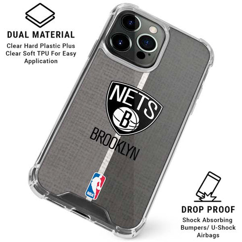 NBA Brooklyn Nets Canvas iPhone 16 Pro Max Clear Case