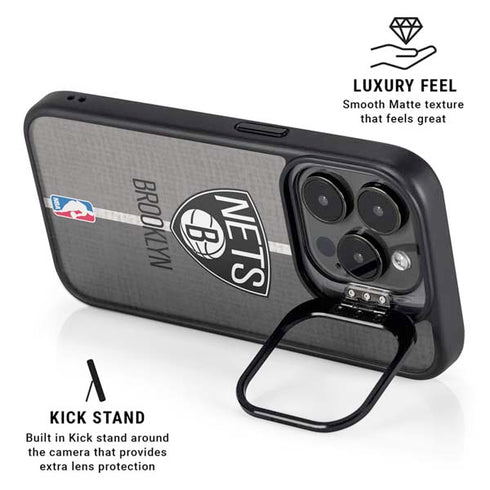 NBA Brooklyn Nets Canvas iPhone 16 Pro Max Kickstand Case
