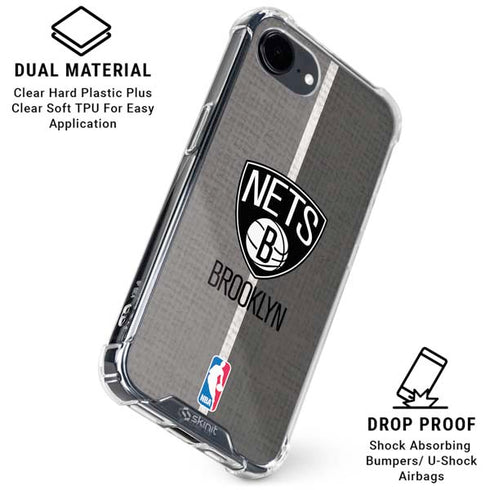 NBA Brooklyn Nets Canvas iPhone 16e Clear Case