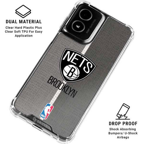 NBA Brooklyn Nets Canvas Moto G Power 5G (2024) Clear Case