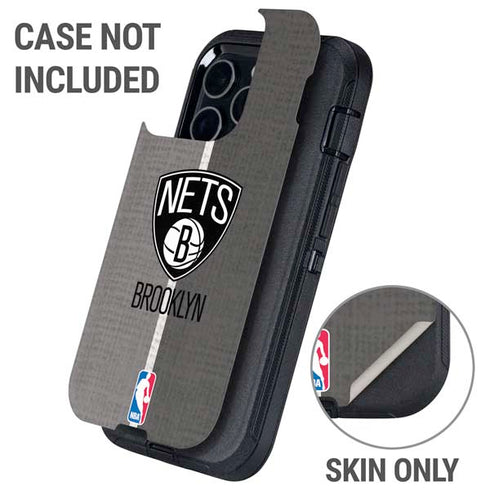 NBA Brooklyn Nets Canvas Otterbox Defender iPhone Skin