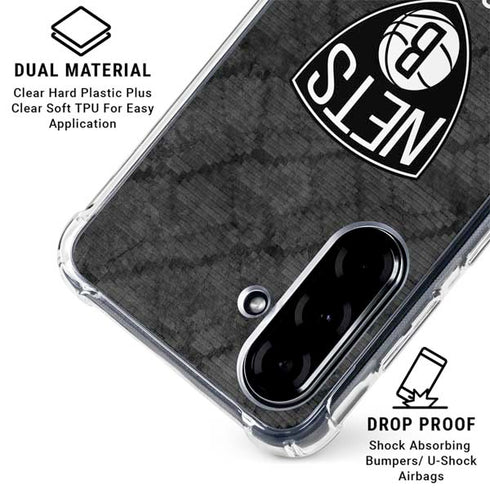NBA Brooklyn Nets Dark Rust Galaxy A36 5G Clear Case