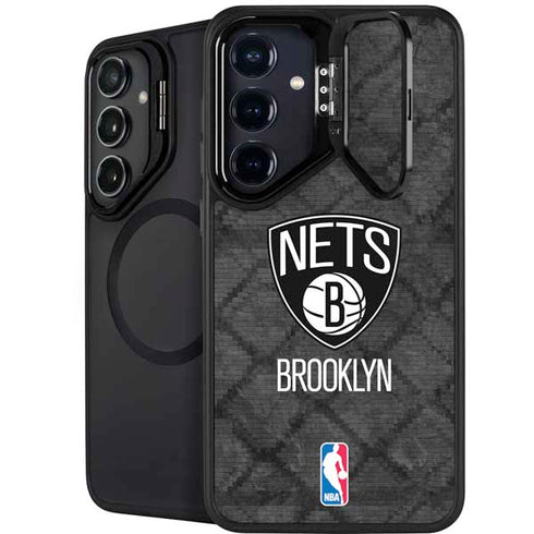 NBA Brooklyn Nets Dark Rust Galaxy S24 FE Kickstand Case