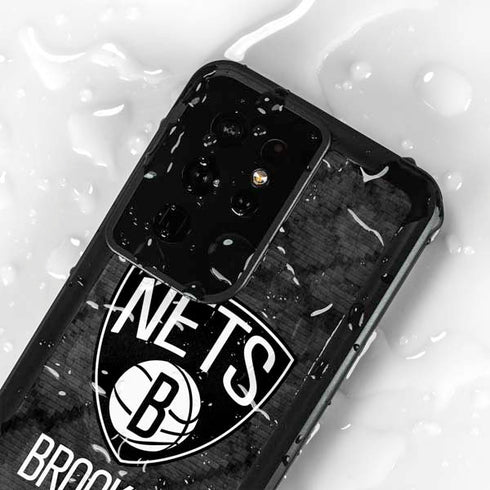 NBA Brooklyn Nets Dark Rust Galaxy S24 Ultra Waterproof Case