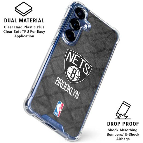 NBA Brooklyn Nets Dark Rust Galaxy S25 Plus Clear Case