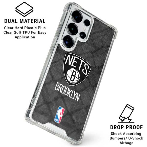NBA Brooklyn Nets Dark Rust Galaxy S25 Ultra Clear Case