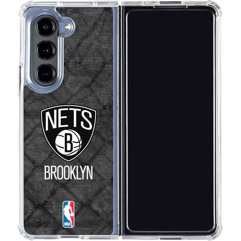 NBA Brooklyn Nets Dark Rust Galaxy Z Fold5 5G Clear Case