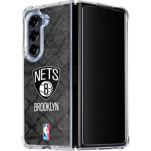 NBA Brooklyn Nets Dark Rust Galaxy Z Fold5 5G Clear Case
