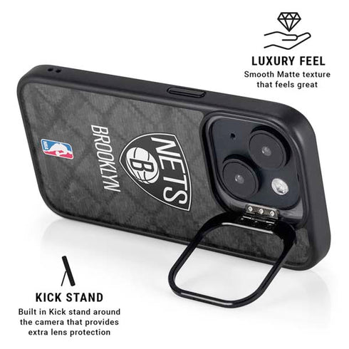 NBA Brooklyn Nets Dark Rust iPhone 14 Plus Kickstand Case