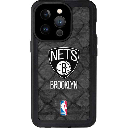NBA Brooklyn Nets Dark Rust iPhone 15 Pro Waterproof Case