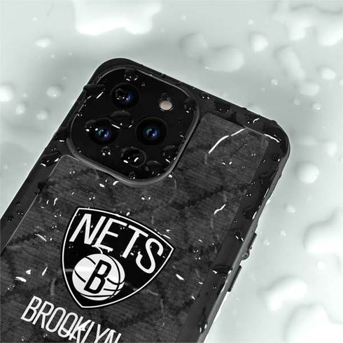 NBA Brooklyn Nets Dark Rust iPhone 15 Pro Waterproof Case