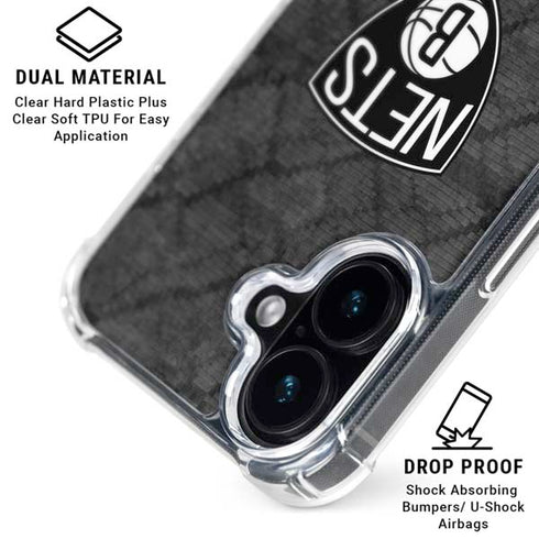 NBA Brooklyn Nets Dark Rust iPhone 16 Clear Case