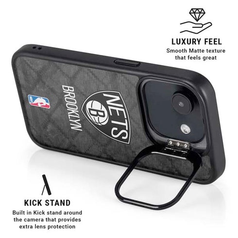 NBA Brooklyn Nets Dark Rust iPhone 16e Kickstand Case