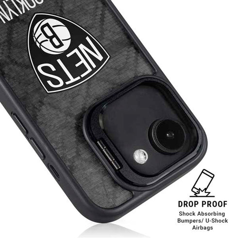 NBA Brooklyn Nets Dark Rust iPhone 16e Kickstand Case