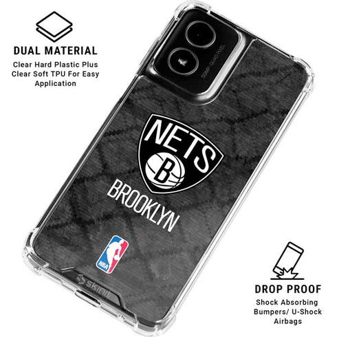 NBA Brooklyn Nets Dark Rust Moto G Power 5G (2024) Clear Case